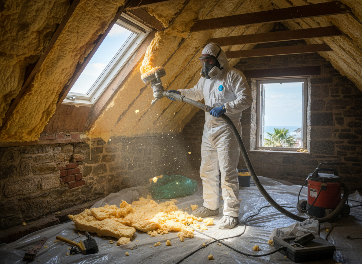 Loft Spray Foam Removal in Torquay, Devon